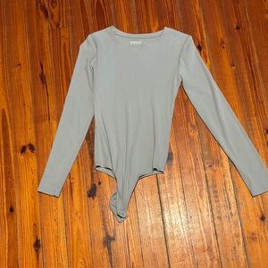 Abercrombie & Fitch Blue Gray Long Sleeve Bodysuit